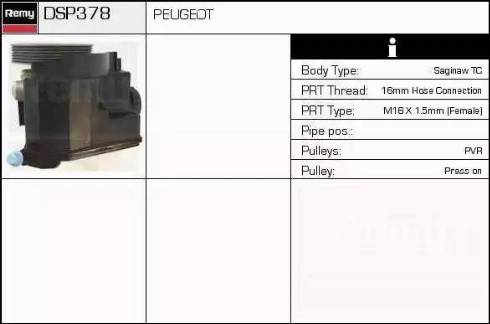 Remy DSP378 - Гидравлический насос, рулевое управление, ГУР autospares.lv