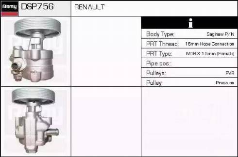 Remy DSP756 - Гидравлический насос, рулевое управление, ГУР autospares.lv
