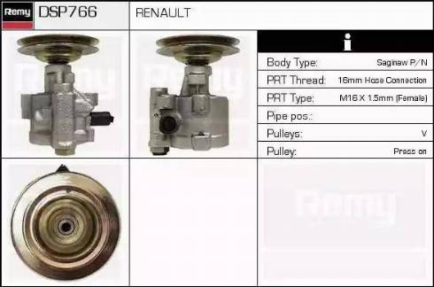 Remy DSP766 - Гидравлический насос, рулевое управление, ГУР autospares.lv