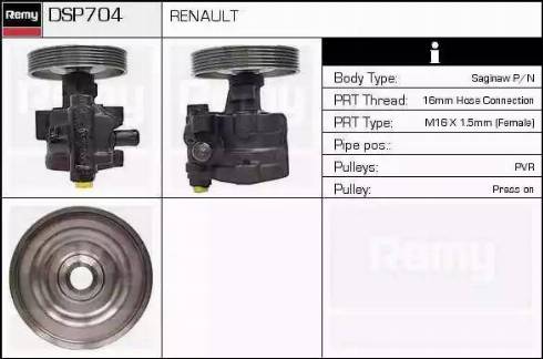Remy DSP704 - Гидравлический насос, рулевое управление, ГУР autospares.lv