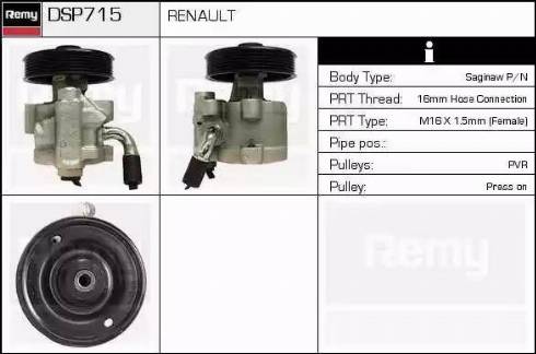 Remy DSP715 - Гидравлический насос, рулевое управление, ГУР autospares.lv