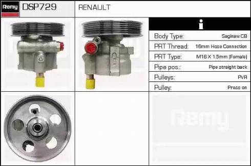 Remy DSP729 - Гидравлический насос, рулевое управление, ГУР autospares.lv
