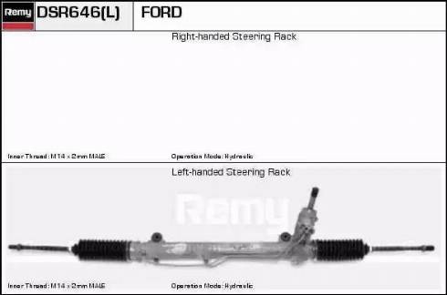 Remy DSR646L - Рулевой механизм, рейка autospares.lv