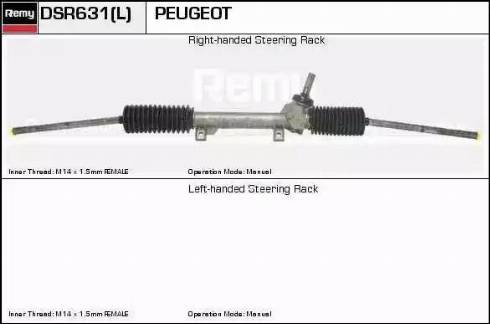 Remy DSR631L - Рулевой механизм, рейка autospares.lv