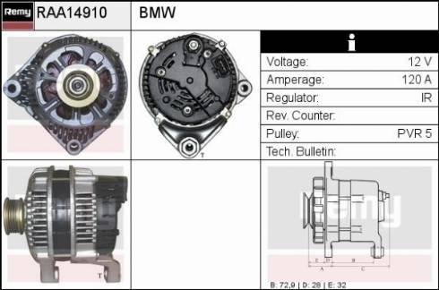 Remy RAA14910 - Генератор autospares.lv