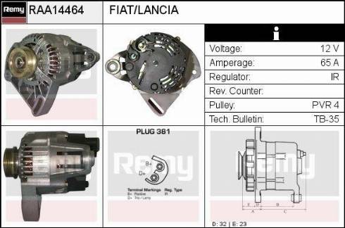 Remy RAA14464 - Генератор autospares.lv