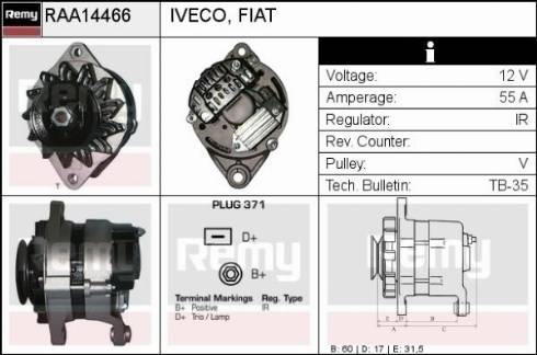 Remy RAA14466 - Генератор autospares.lv