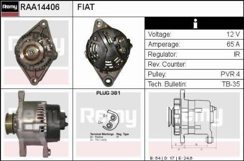 Remy RAA14406 - Генератор autospares.lv