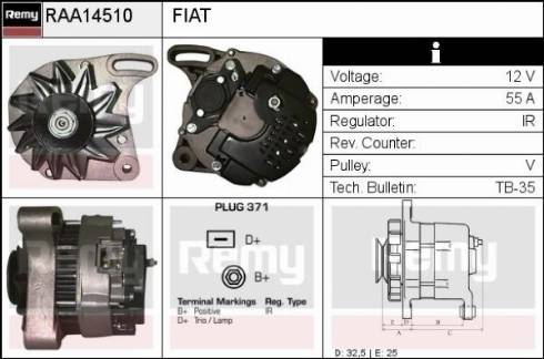 Remy RAA14510 - Генератор autospares.lv