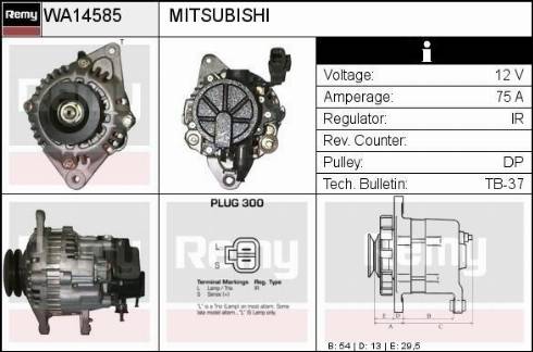 Remy RAA14585 - Генератор autospares.lv