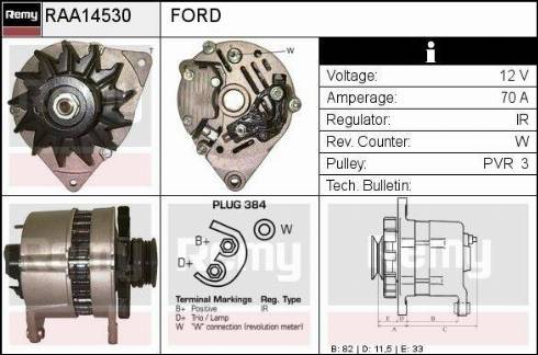 Remy RAA14530 - Генератор autospares.lv