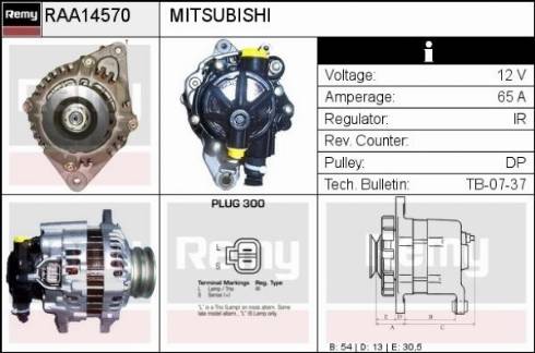 Remy RAA14570 - Генератор autospares.lv