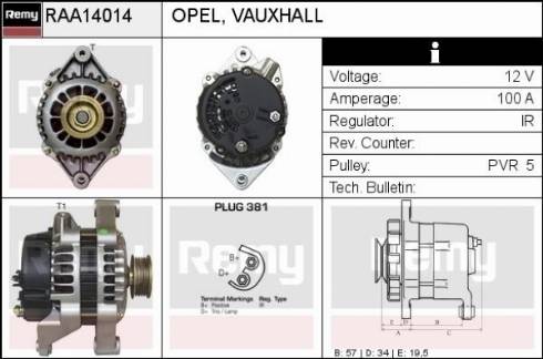 Remy RAA14014 - Генератор autospares.lv