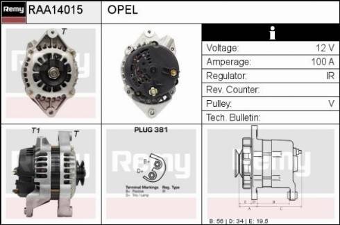 Remy RAA14015 - Генератор autospares.lv