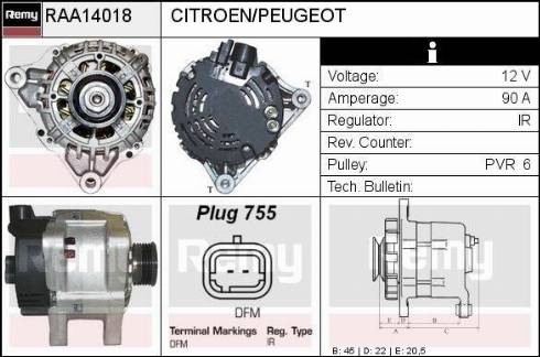 Remy RAA14018 - Генератор autospares.lv