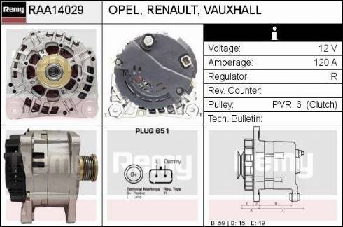 Remy RAA14029 - Генератор autospares.lv