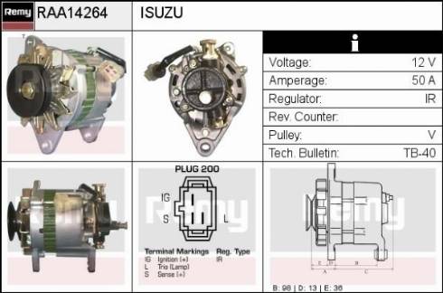 Remy RAA14264 - Генератор autospares.lv