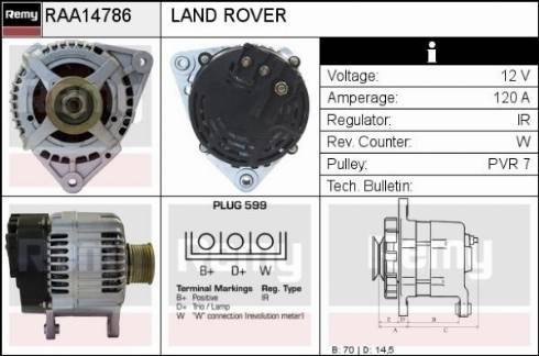 Remy RAA14786 - Генератор autospares.lv