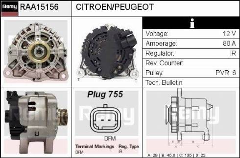 Remy RAA15156 - Генератор autospares.lv