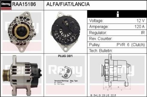 Remy RAA15186 - Генератор autospares.lv