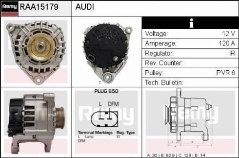 Remy RAA15179 - Генератор autospares.lv