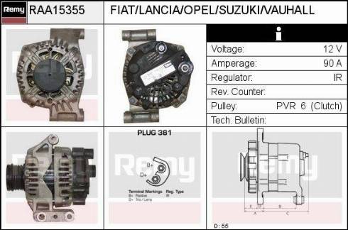 Remy RAA15355 - Генератор autospares.lv