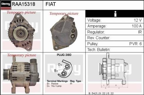 Remy RAA15318 - Генератор autospares.lv