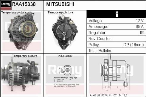 Remy RAA15338 - Генератор autospares.lv