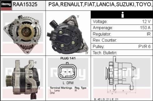 Remy RAA15325 - Генератор autospares.lv