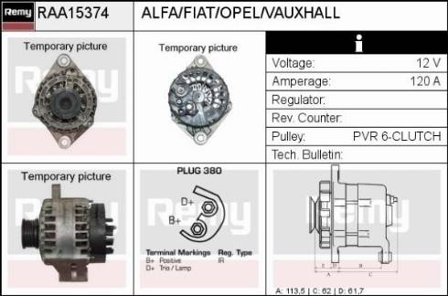 Remy RAA15374 - Генератор autospares.lv