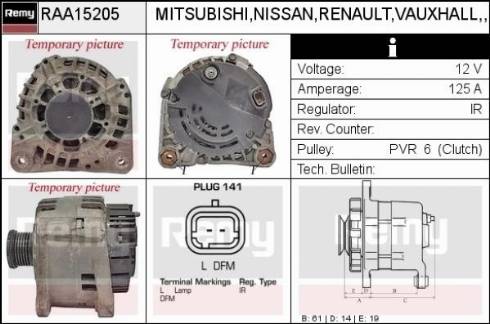 Remy RAA15205 - Генератор autospares.lv