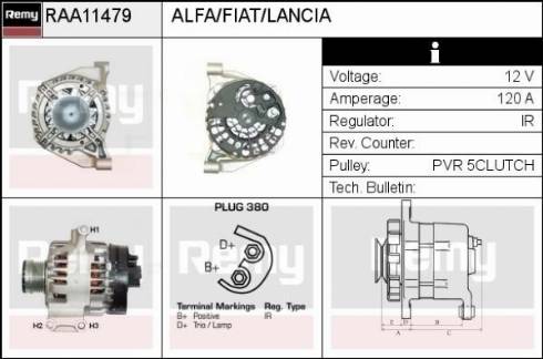 Remy RAA11479 - Генератор autospares.lv