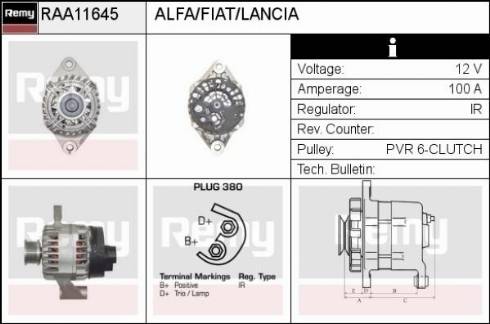 Remy RAA11645 - Генератор autospares.lv