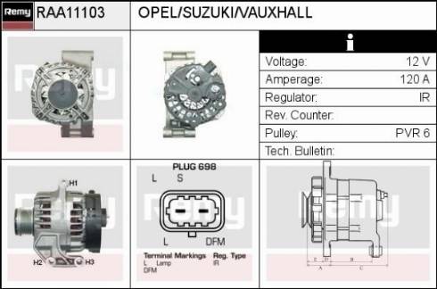 Remy RAA11103 - Генератор autospares.lv