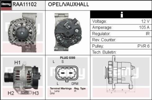 Remy RAA11102 - Генератор autospares.lv