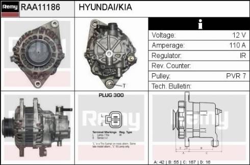 Remy RAA11186 - Генератор autospares.lv