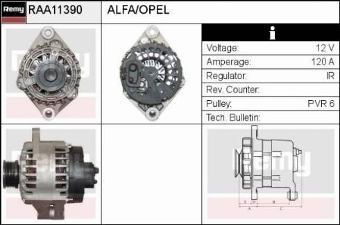 Remy RAA11390 - Генератор autospares.lv