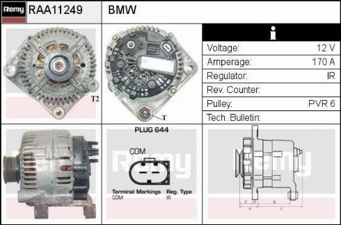 Remy RAA11249 - Генератор autospares.lv