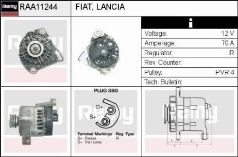 Remy RAA11244 - Генератор autospares.lv