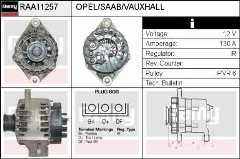 Remy RAA11257 - Генератор autospares.lv