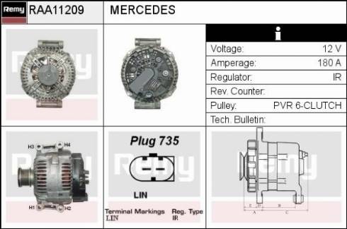 Remy RAA11209 - Генератор autospares.lv