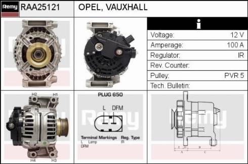 Remy RAA25121 - Генератор autospares.lv