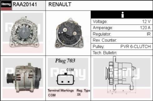 Remy RAA20141 - Генератор autospares.lv