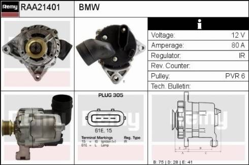 Remy RAA21401 - Генератор autospares.lv