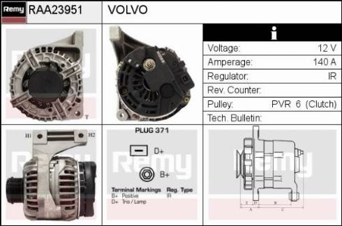 Remy RAA23951 - Генератор autospares.lv