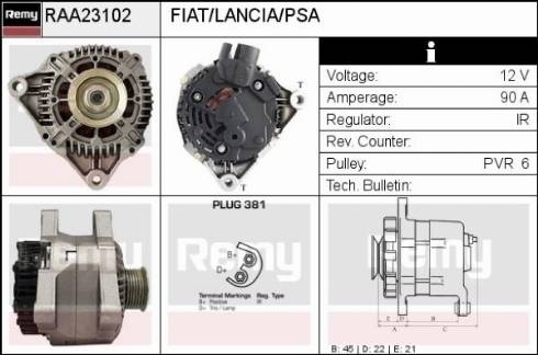 Remy RAA23102 - Генератор autospares.lv