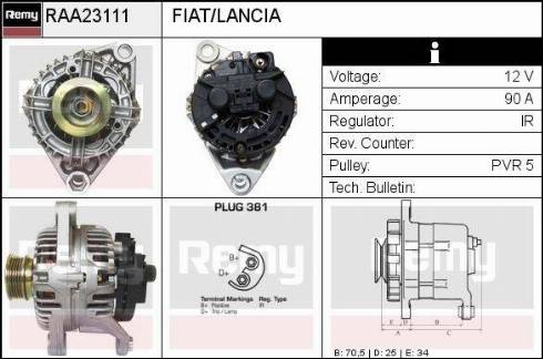 Remy RAA23111 - Генератор autospares.lv