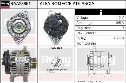 Remy RAA23891 - Генератор autospares.lv