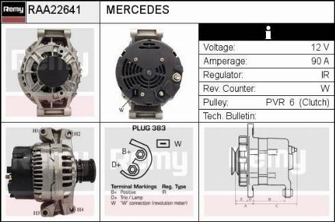 Remy RAA22641 - Генератор autospares.lv