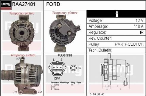 Remy RAA27481 - Генератор autospares.lv